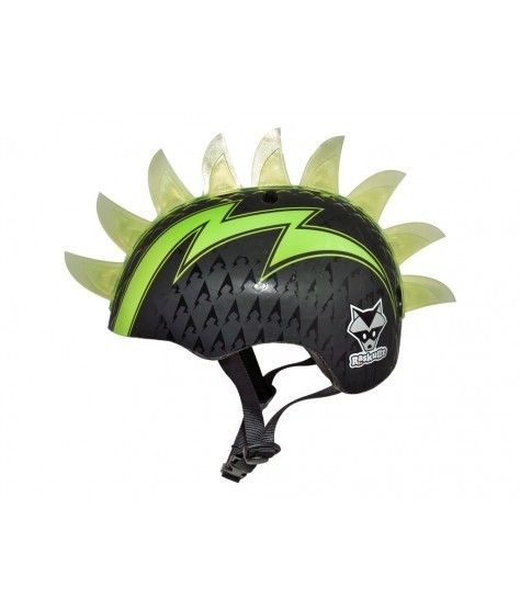 CASCO RASKULLZ CHILD 5 + CRESTA VERDE CON LUZ (50-54 cm)