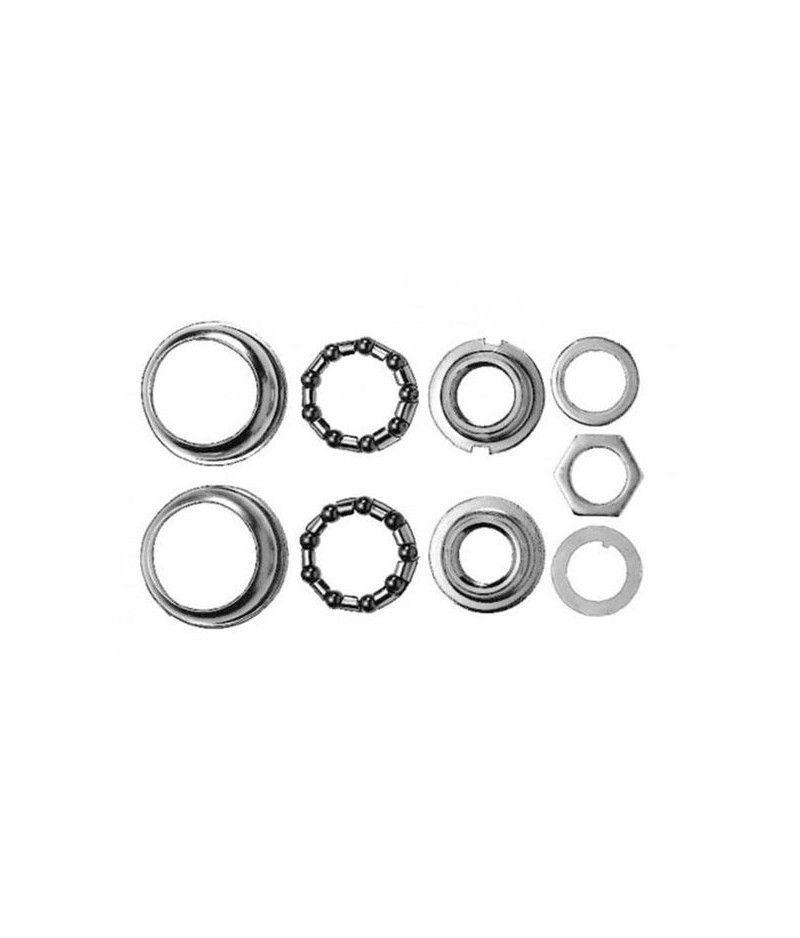 RODAMIENTOS EJE PEDALIER BMX. CAZOLETA 51.5MM ROSCA 22,4MM PLATA