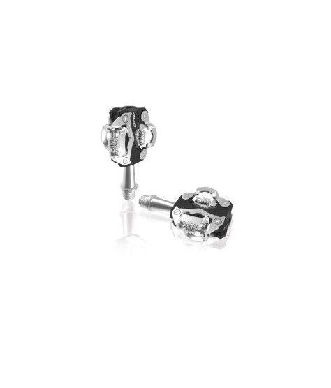 PEDALES AUTOMATICOS MTB BILATERALES ALUMINIO 80x49MM NEGRO/PLATA