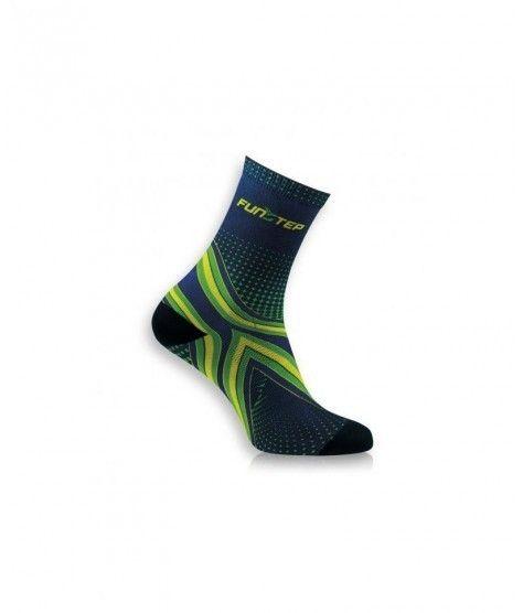 CALCETIN FUNSTEP PROTECCION CAÑA MEDIA MARINO/VERDE CICLISMO FS201