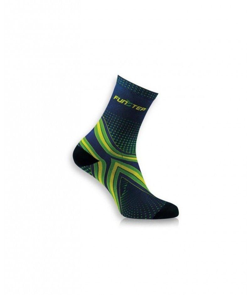 CALCETIN FUNSTEP PROTECCION CAÑA MEDIA MARINO/VERDE CICLISMO FS201