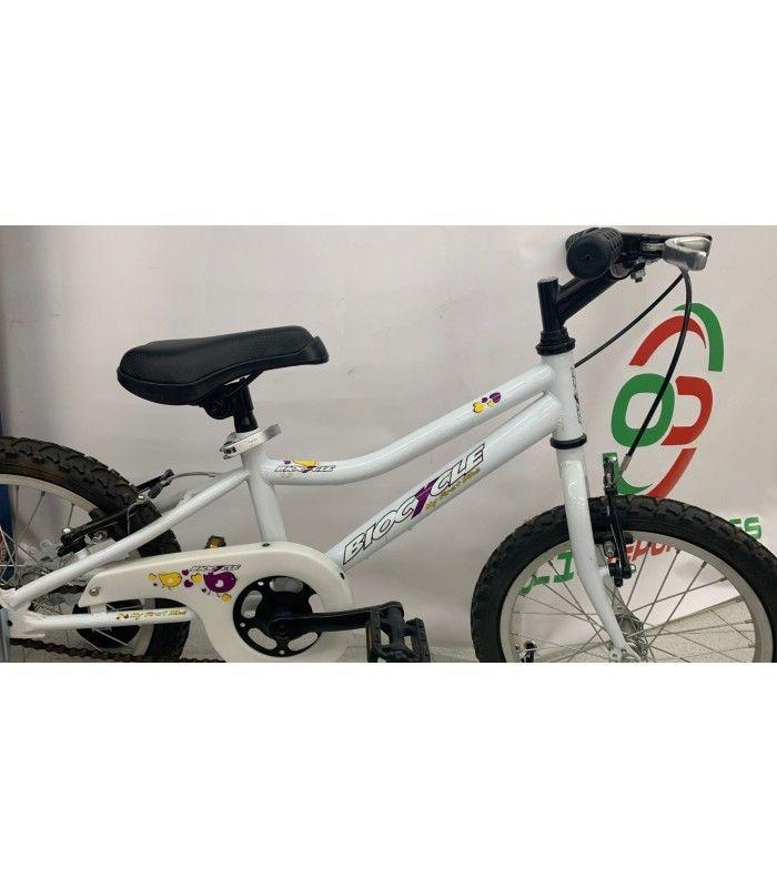 BICICLETA BIOCYCLE 16" BLANCO AMARILLO Y MORADO