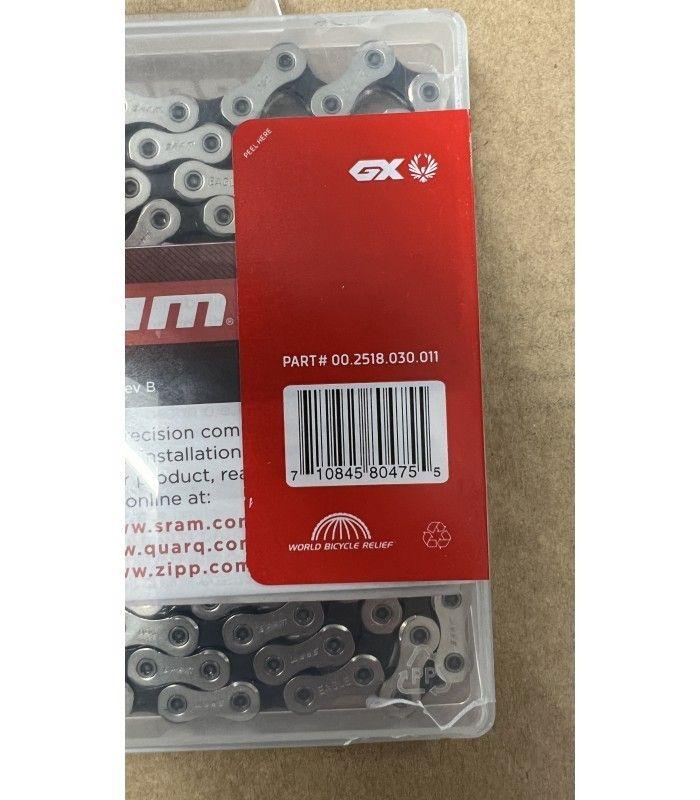 Cadena Sram Gx eagle 12V 126 eslabones plata-negro