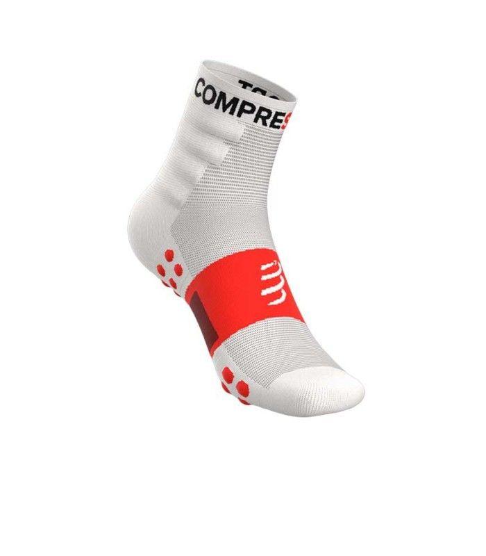 CALCETIN COMPRESSPORT RUN TRAINING PACK DE 2 BLANCO/ROJO