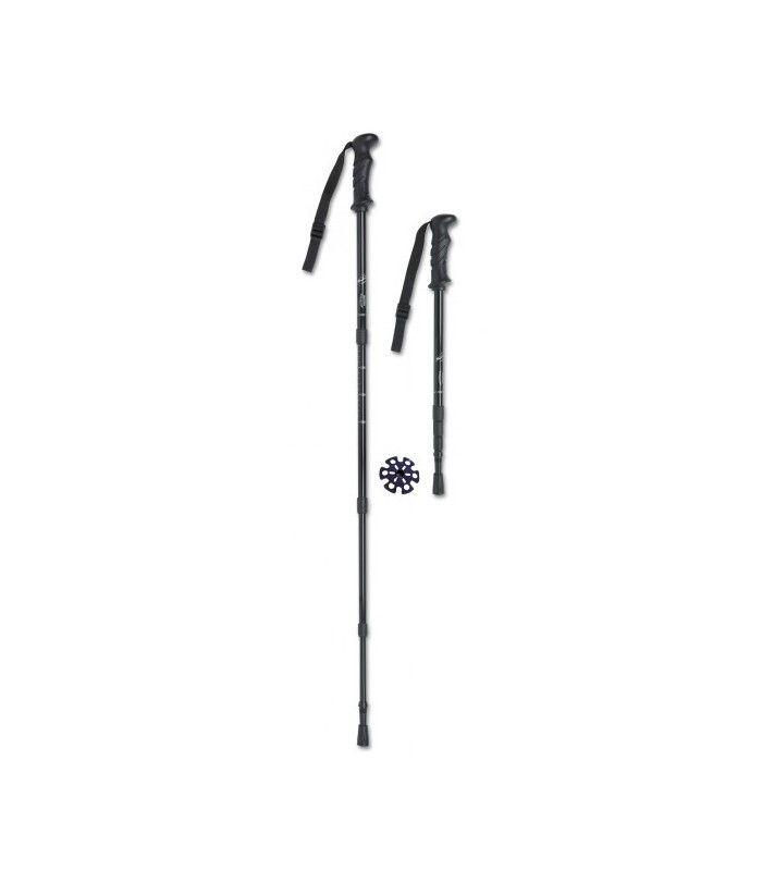 BASTON TREKKING DINGO ALUM. 4 TRAMOS NEGROS