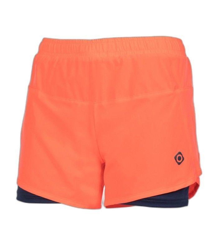 PANTALON IZAS CORTO ALER CORAL FLUOR/NAVY BLUE MUJER