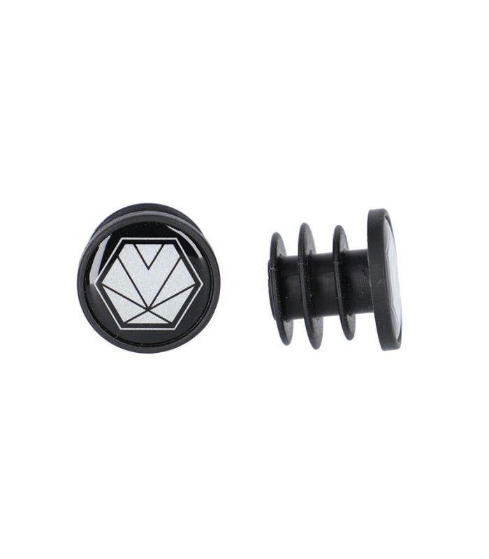 JUEGO DE TAPONES XLC GR-X04 JUEGO DE TAPONES DE MANILLAR NEGRO CON REFLECTANTE