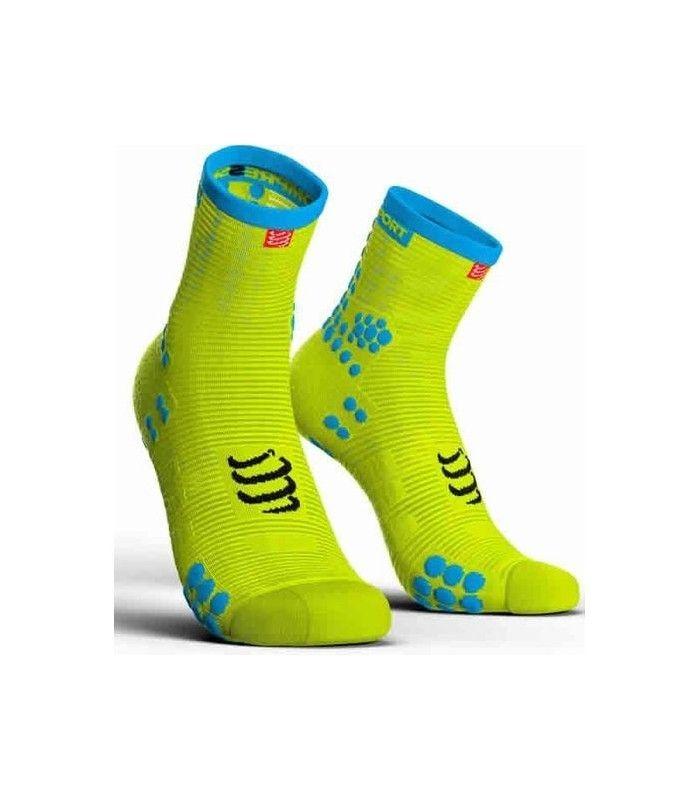 CALCETIN COMPRESSPORT PRO RACING SOCKS V 3.0 RUN YELLOW
