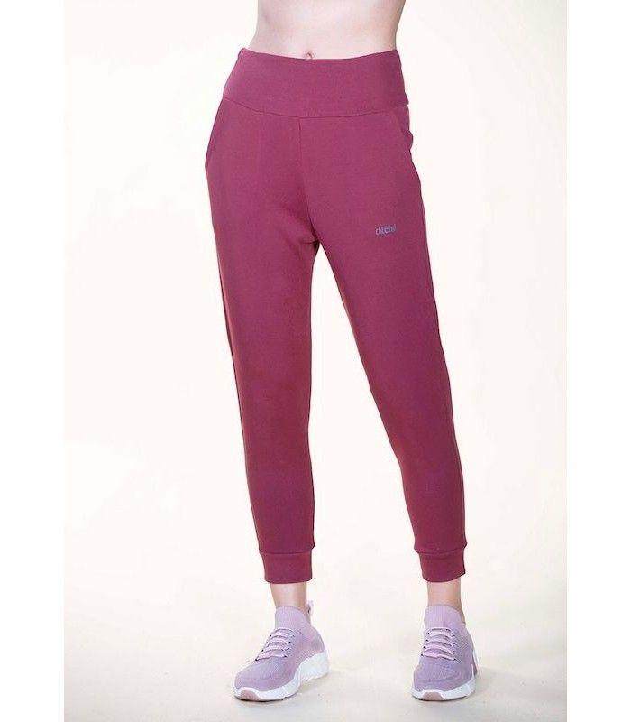 Pantalon Ditchil Ambitious Jogger 500 Burdeos Mujer Algodon