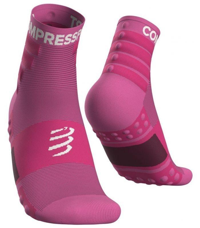 CALCETIN COMPRESSPORT RUN TRAINING PACK DE 2 ROSA