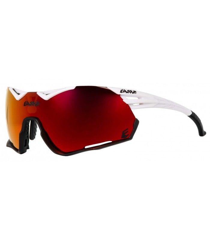 Gafas Eassun Challenge matt white-black spoiler/red revo