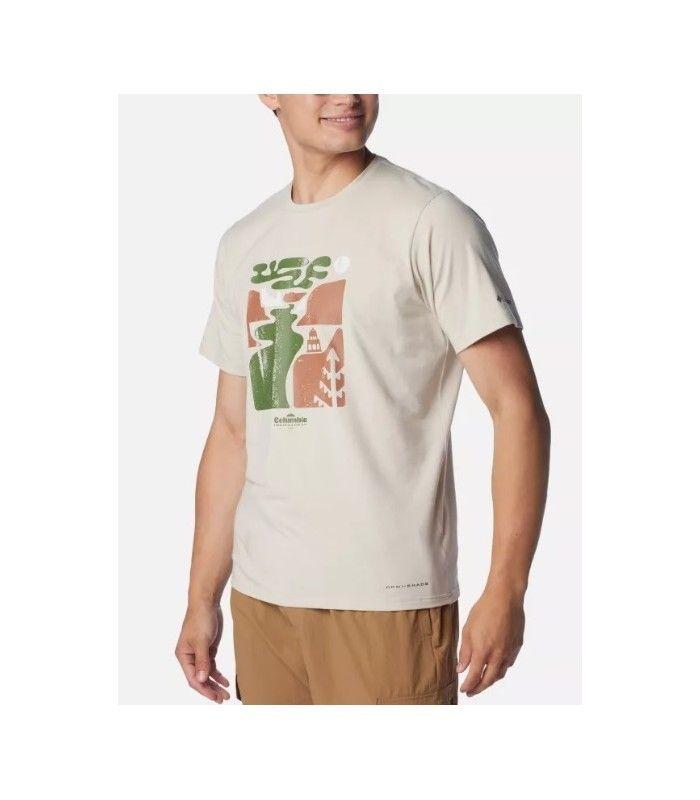Camiseta Columbia Sun Trek Short Dark Stone Hombre
