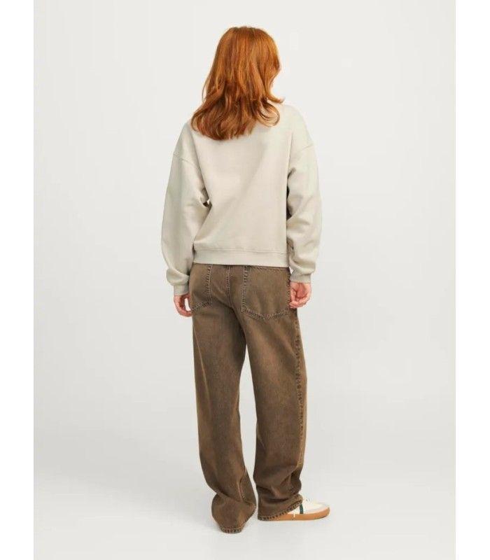 Sudadera Jack & Jones JXcilla RLX LS Print Crew SWT Beige Mujer