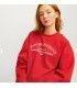 Sudadera Jack & Jones JXcilla RLX LS Print Crew SWT Rojo Mujer