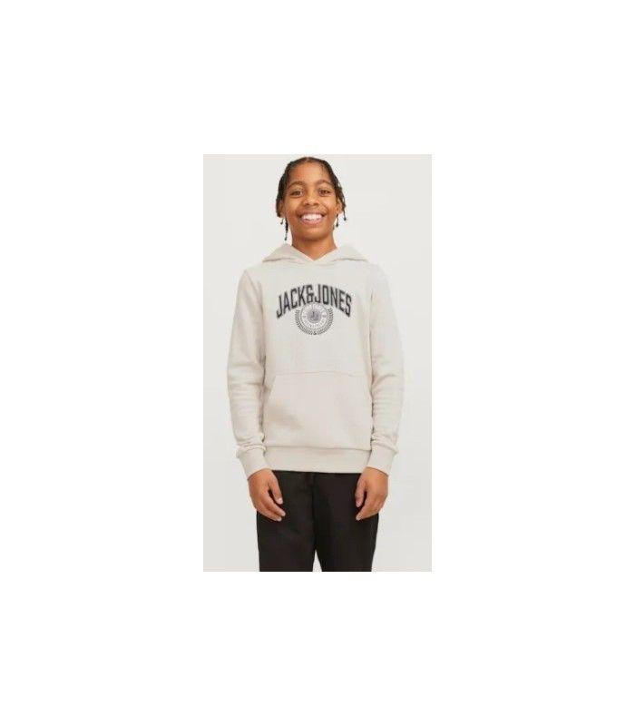 Sudadera Jack & Jones Jjkam Varsity Branding Sweat Hood Junior Beige