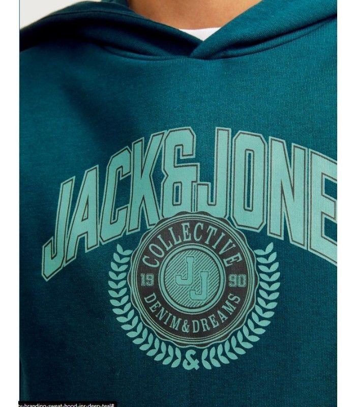 Sudadera Jack & Jones Jjkam Varsity Branding Sweat Hood Junior Verde
