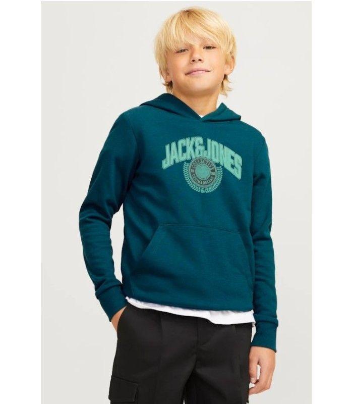 Sudadera Jack & Jones Jjkam Varsity Branding Sweat Hood Junior Verde