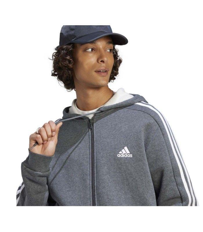 Sudadera Adidas M 3S FL FZ HD Hombre Gris
