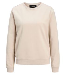 Sudadera Jack & Jones Jxmadi Reg LS Crew Swt Noos Beige Mujer