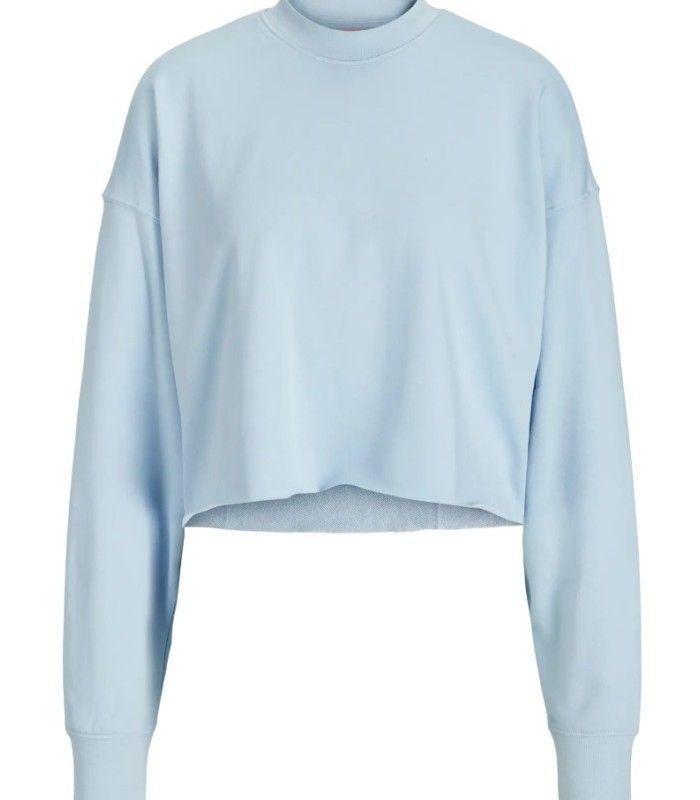 Sudadera Jack & Jones JXCaia RLX Cropped LS Crew SWT Mujer Celeste