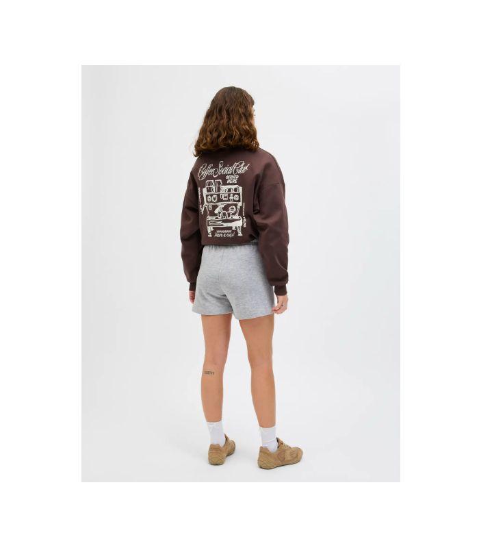Pantalon Jack & Jones JXAlfa Reg HW Shorts SWT SN Gris Mujer