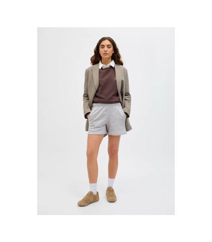 Pantalon Jack & Jones JXAlfa Reg HW Shorts SWT SN Gris Mujer