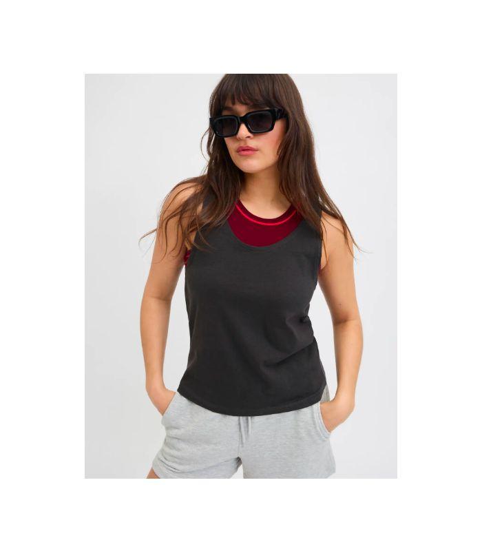 Camiseta Jack & Jones Jxcam SL Tank Top JRS Negro Mujer