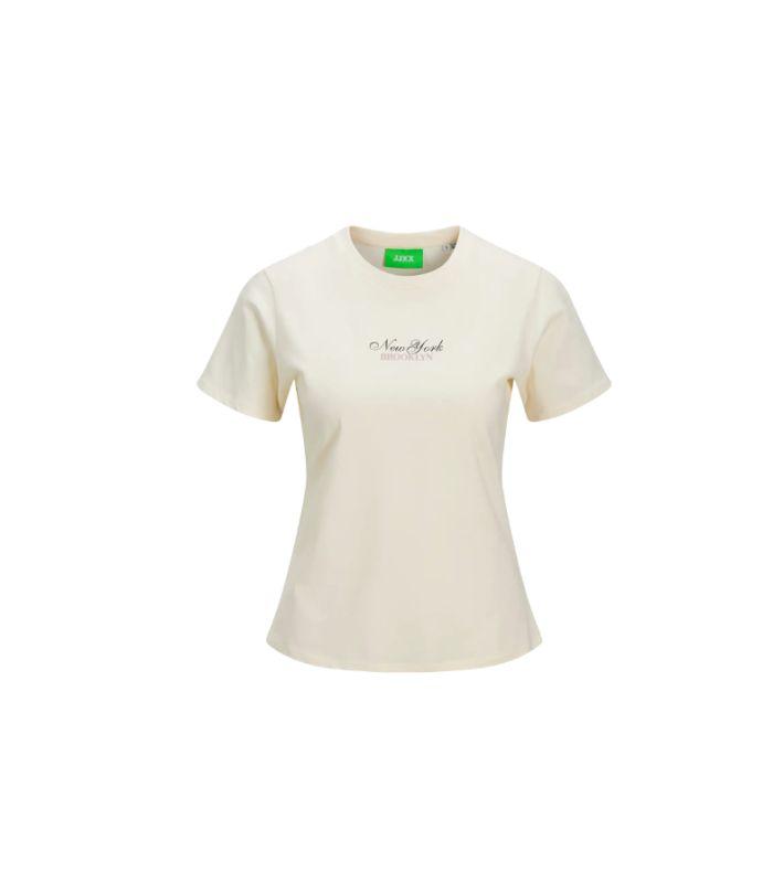 Camiseta Jack & Jones JXluna Reg Fit SS Tee JRS Vanilla Ice/New York Mujer