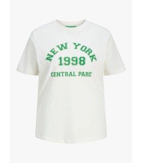 Camiseta Jack & Jones Jxmerle Reg SS Tee JRS Beige Verde Mujer