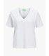 Camiseta Jack & Jones Jxannie Reg Vneck SS Tee JRS Noos Blanco Mujer