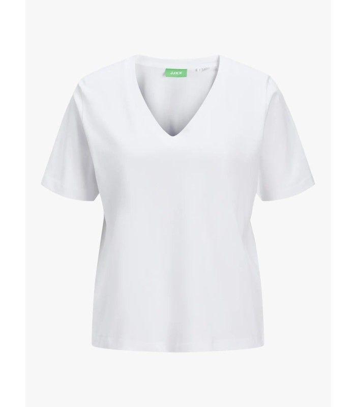 Camiseta Jack & Jones Jxannie Reg Vneck SS Tee JRS Noos Blanco Mujer