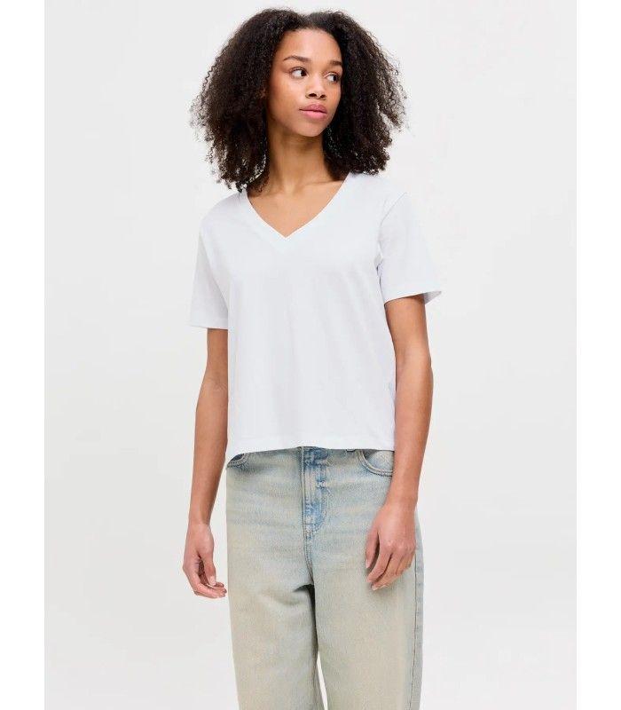 Camiseta Jack & Jones Jxannie Reg Vneck SS Tee JRS Noos Blanco Mujer
