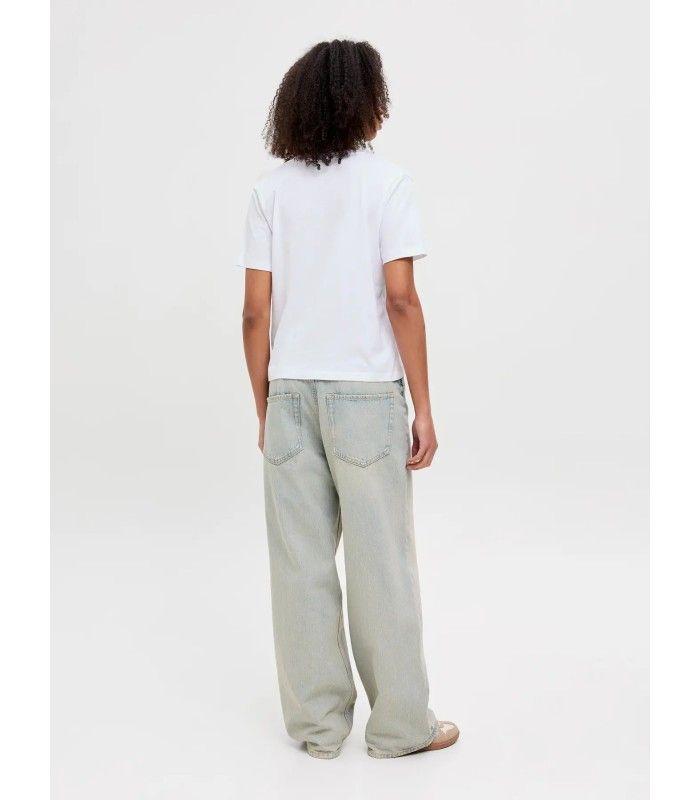 Camiseta Jack & Jones Jxannie Reg Vneck SS Tee JRS Noos Blanco Mujer