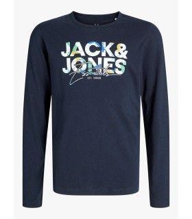 Camiseta Jack & Jones JJGeplas Tee LS Crew Neck Junior Negro