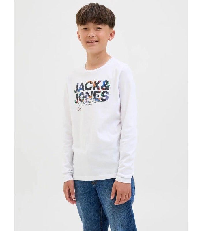 Camiseta Jack & Jones JJGeplas Tee LS Crew Neck Junior Blanco