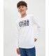 Camiseta Jack & Jones JJGeplas Tee LS Crew Neck Junior Blanco