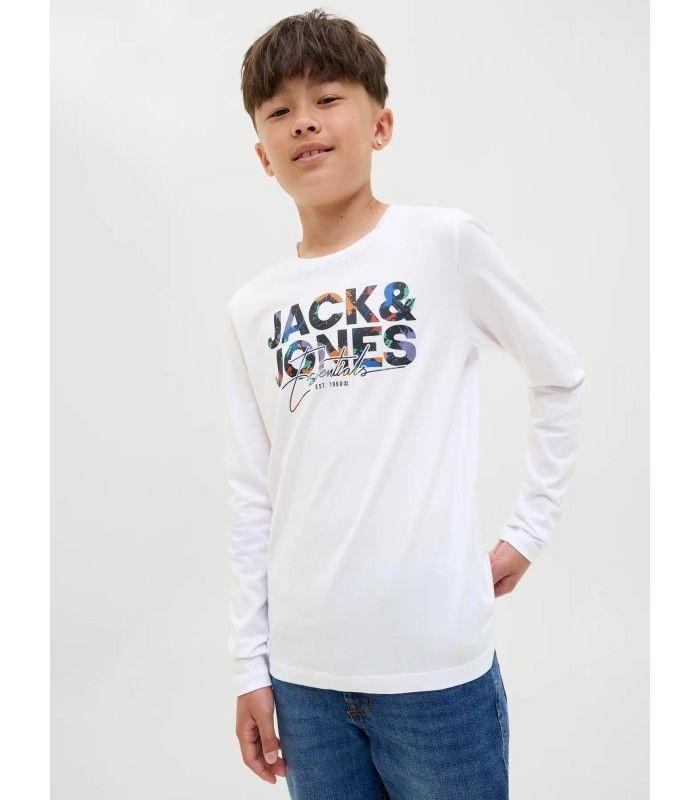 Camiseta Jack & Jones JJGeplas Tee LS Crew Neck Junior Blanco