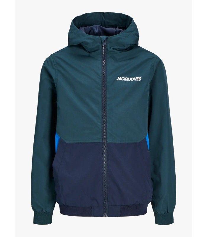 Chaqueta Jack & Jones JJerush Blocking Hood Bomber Noos Junior Verde/Azul