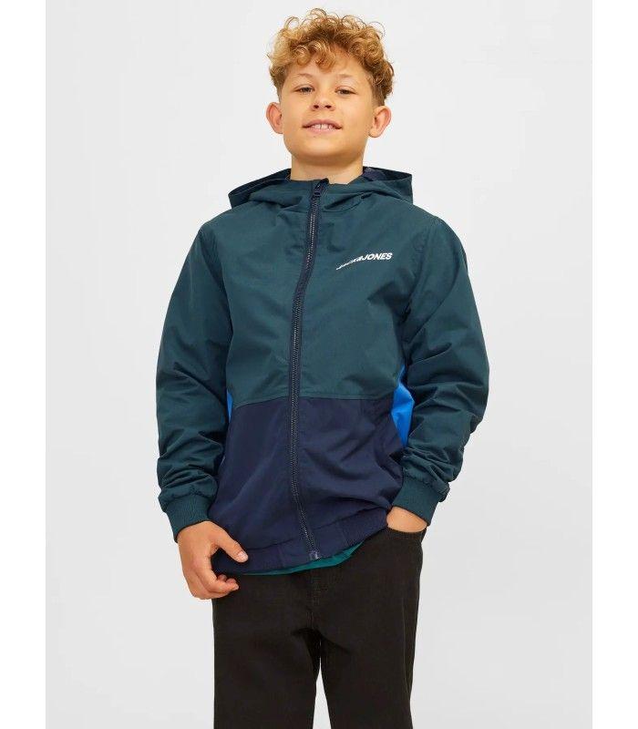 Chaqueta Jack & Jones JJerush Blocking Hood Bomber Noos Junior Verde/Azul
