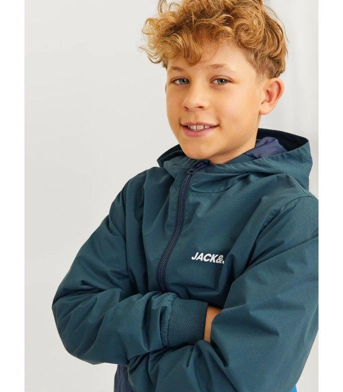 Chaqueta Jack & Jones JJerush Blocking Hood Bomber Noos Junior Verde/Azul