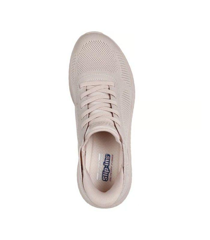 Zapatilla Skechers Bobs Squad Chaos Current Muse Natural Mujer