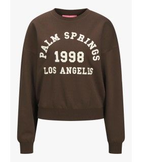 Sudadera Jack & Jones JXMerle RLX Short LS Crew SWT LN Marron Mujer