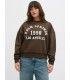 Sudadera Jack & Jones JXMerle RLX Short LS Crew SWT LN Marron Mujer