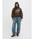 Sudadera Jack & Jones JXMerle RLX Short LS Crew SWT LN Marron Mujer