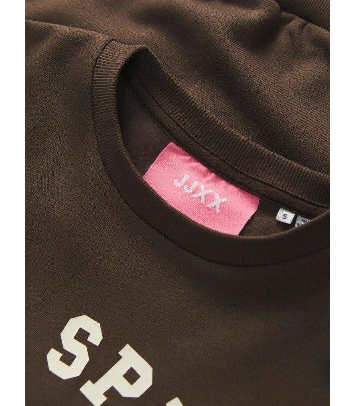 Sudadera Jack & Jones JXMerle RLX Short LS Crew SWT LN Marron Mujer