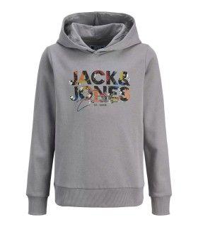 Sudadera Jack & Jones JJGeplas Sweat Hood Junior Gris