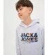 Sudadera Jack & Jones JJGeplas Sweat Hood Junior Gris Claro