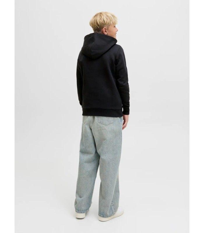 Sudadera Jack & Jones JJGeplas Sweat Hood Junior Gris Negro