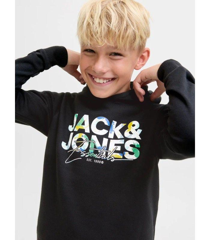Sudadera Jack & Jones JJGeplas Sweat Hood Junior Gris Negro
