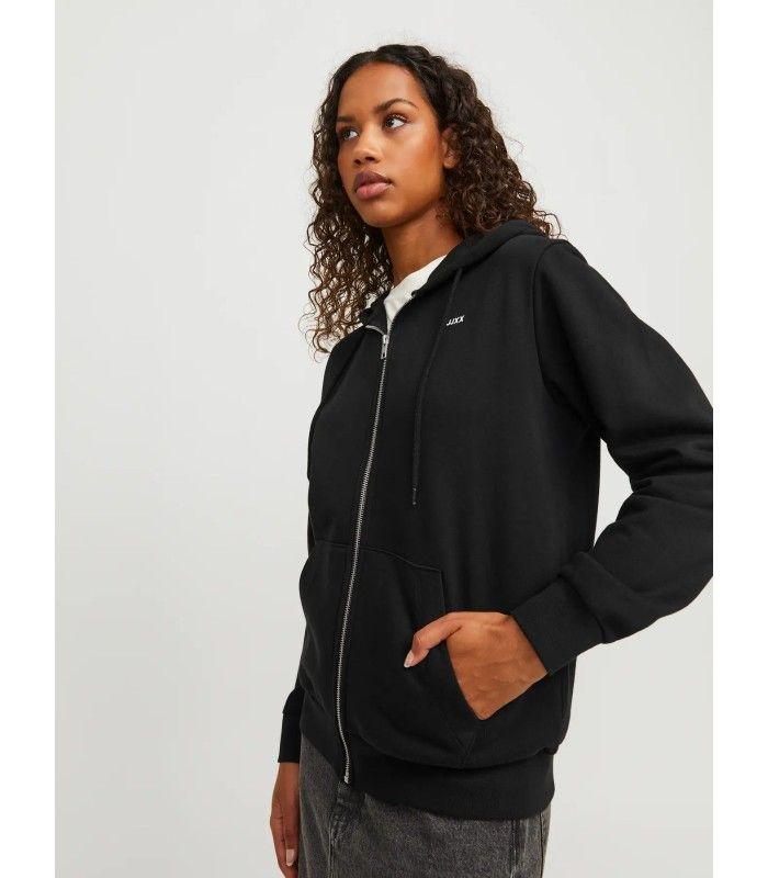 Sudadera Jack & Jones JXAbbie RLX LS Every Zip Hood SWT Noos Negro Cremallera Mujer